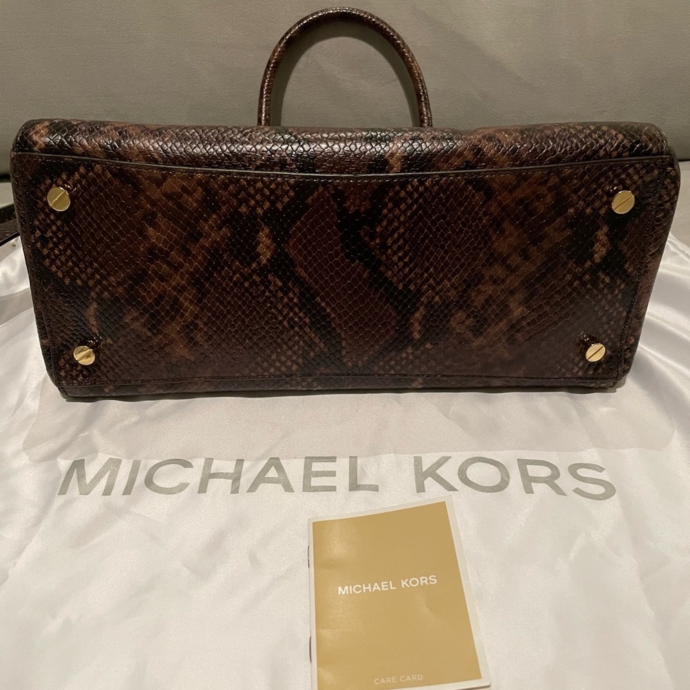 Michael Kors Large Bedford Top Zip Python Embosse… - image 3